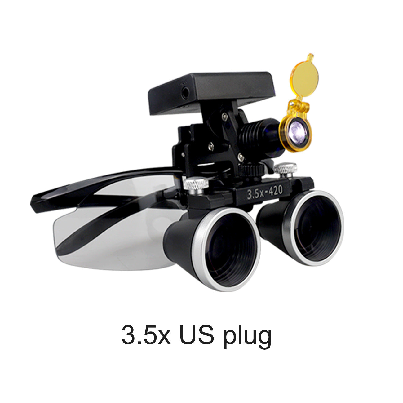 Binocular Surgical Magnifier Headlamp with 2.5x/3.5x Lenses, 5W 3D Clip-On LED Headlight for Dental
