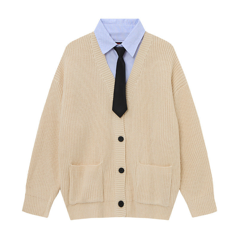 Fake two cardigans and sweaters for men