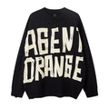 Broken hole crochet long sleeved pullover knitted sweater