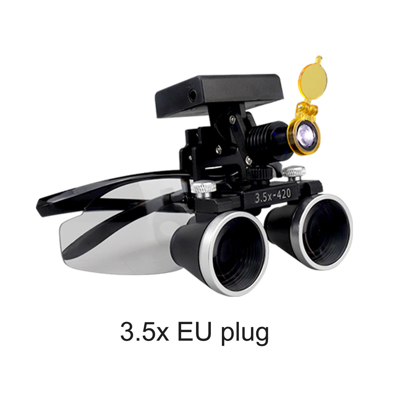 Binocular Surgical Magnifier Headlamp with 2.5x/3.5x Lenses, 5W 3D Clip-On LED Headlight for Dental